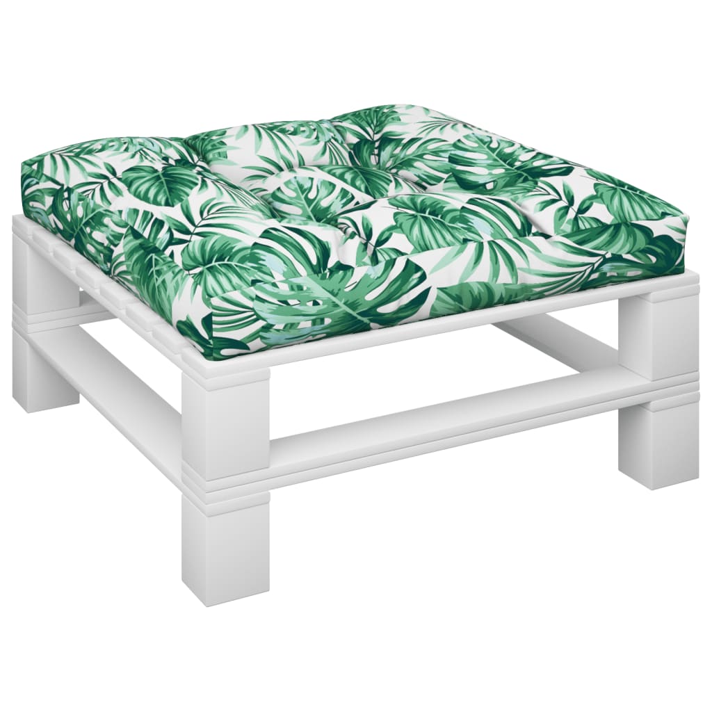 Vidaxl Pallet Cushion Leaf Pattern 80x80x12 cm tessuto