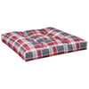 Vidaxl Pallet Cushion 80x80x12 Cm de tela patrón de diamante rojo