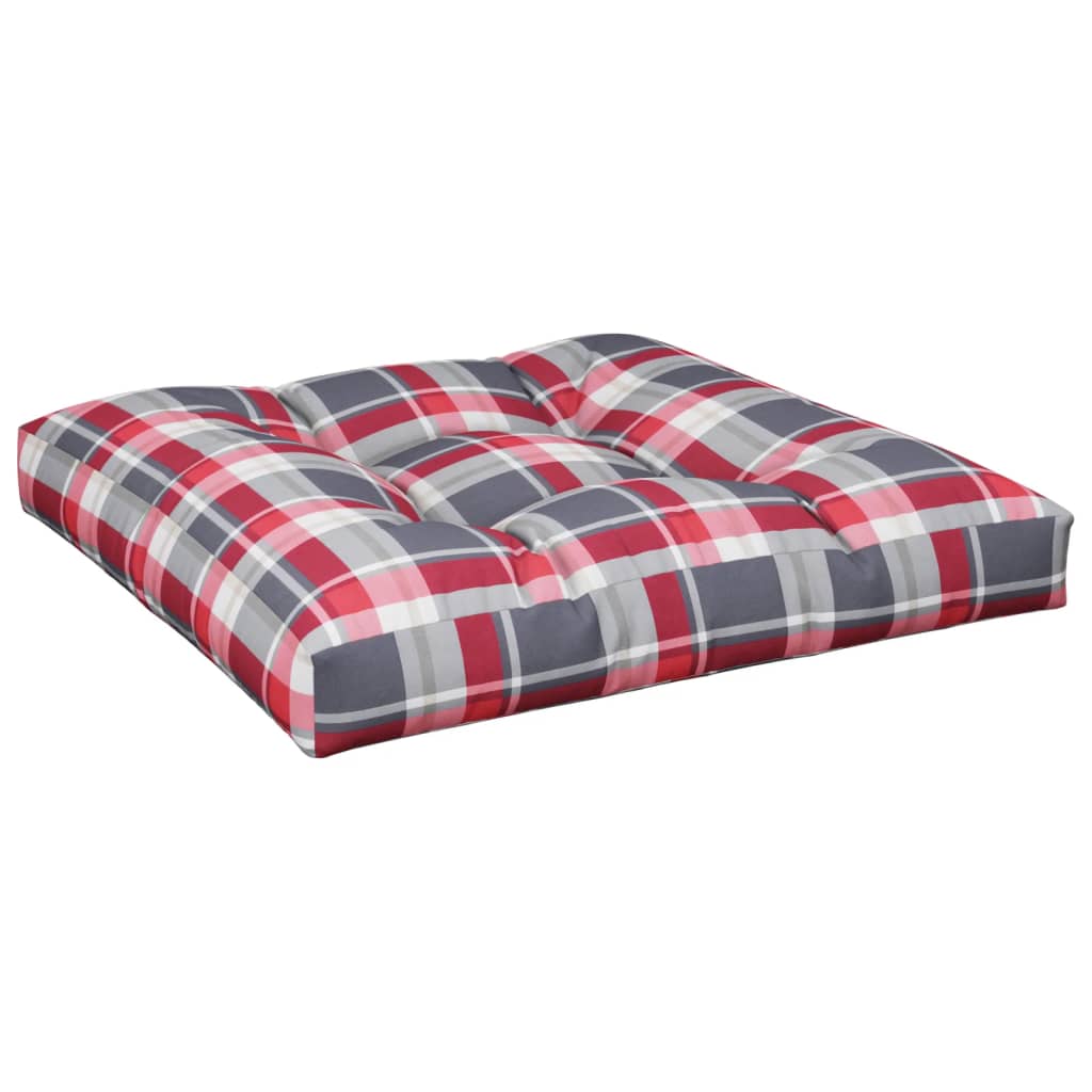 Vidaxl Pallet Cushion 80x80x12 Cm de tela patrón de diamante rojo