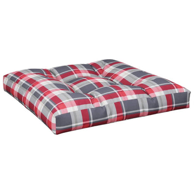 Vidaxl Pallet Cushion 80x80x12 Cm de tela patrón de diamante rojo