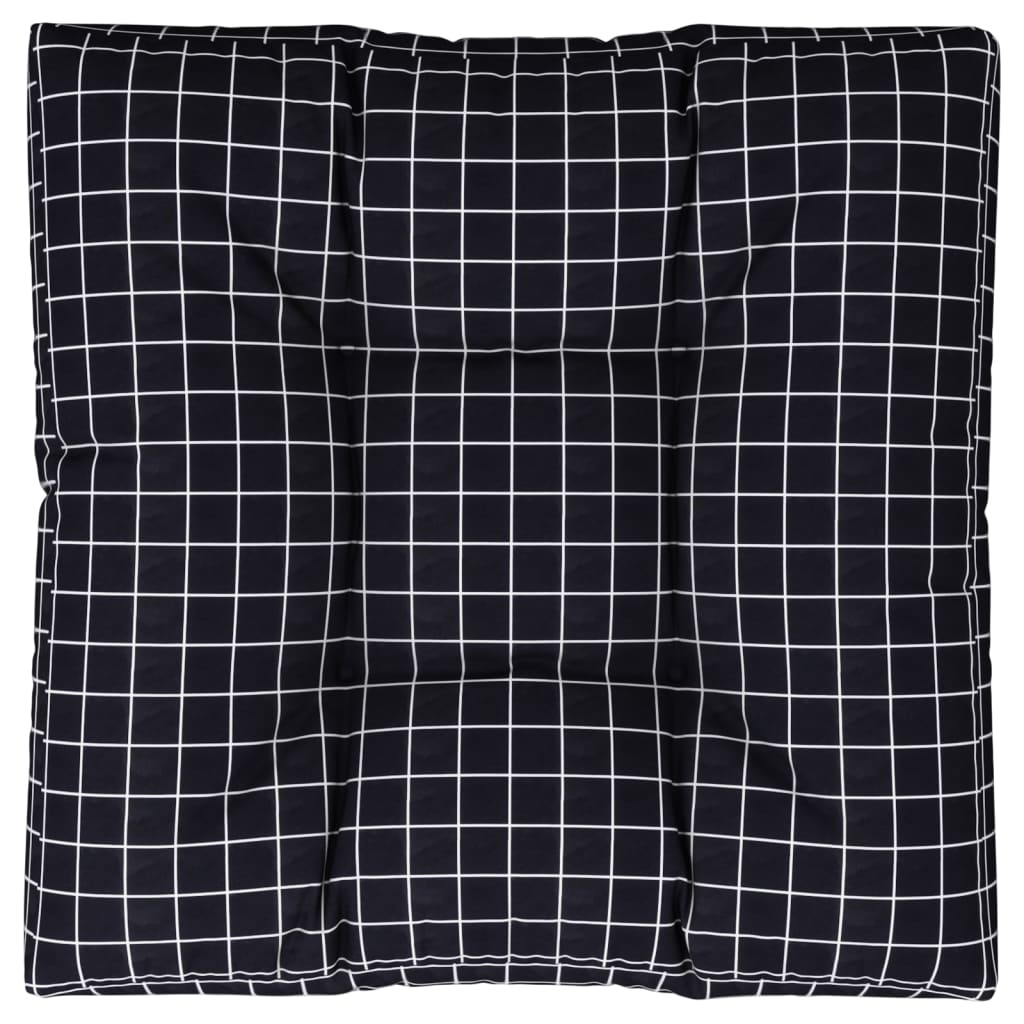 VidaXL cuscino per pallet motivo a rombi 80x80x12 cm tessuto nero
