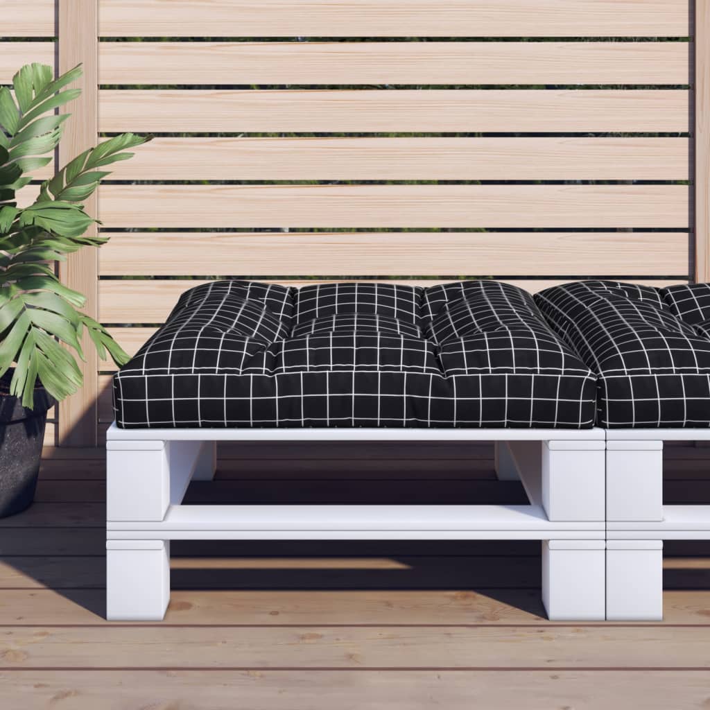 VidaXL cuscino per pallet motivo a rombi 80x80x12 cm tessuto nero