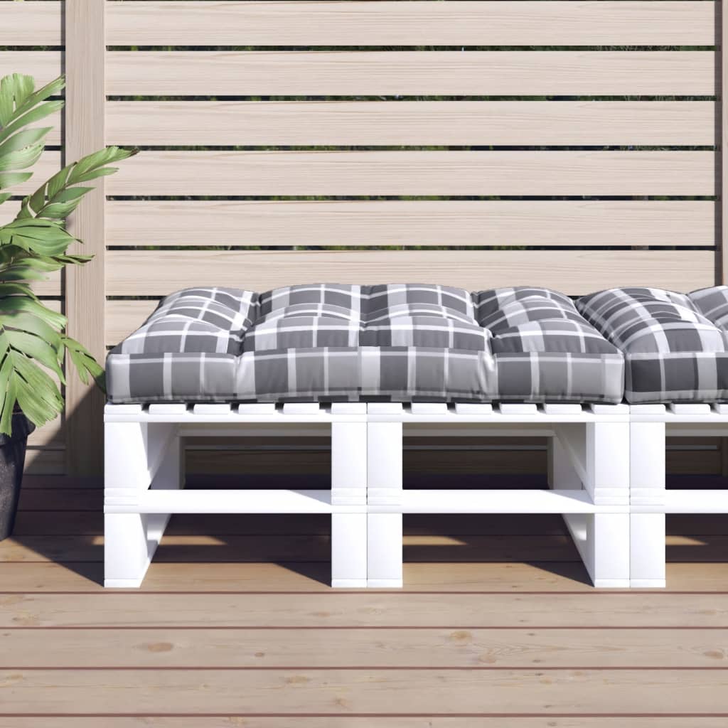 VidaXL cojín palé 120x80x12 cm tela estampado rombos gris