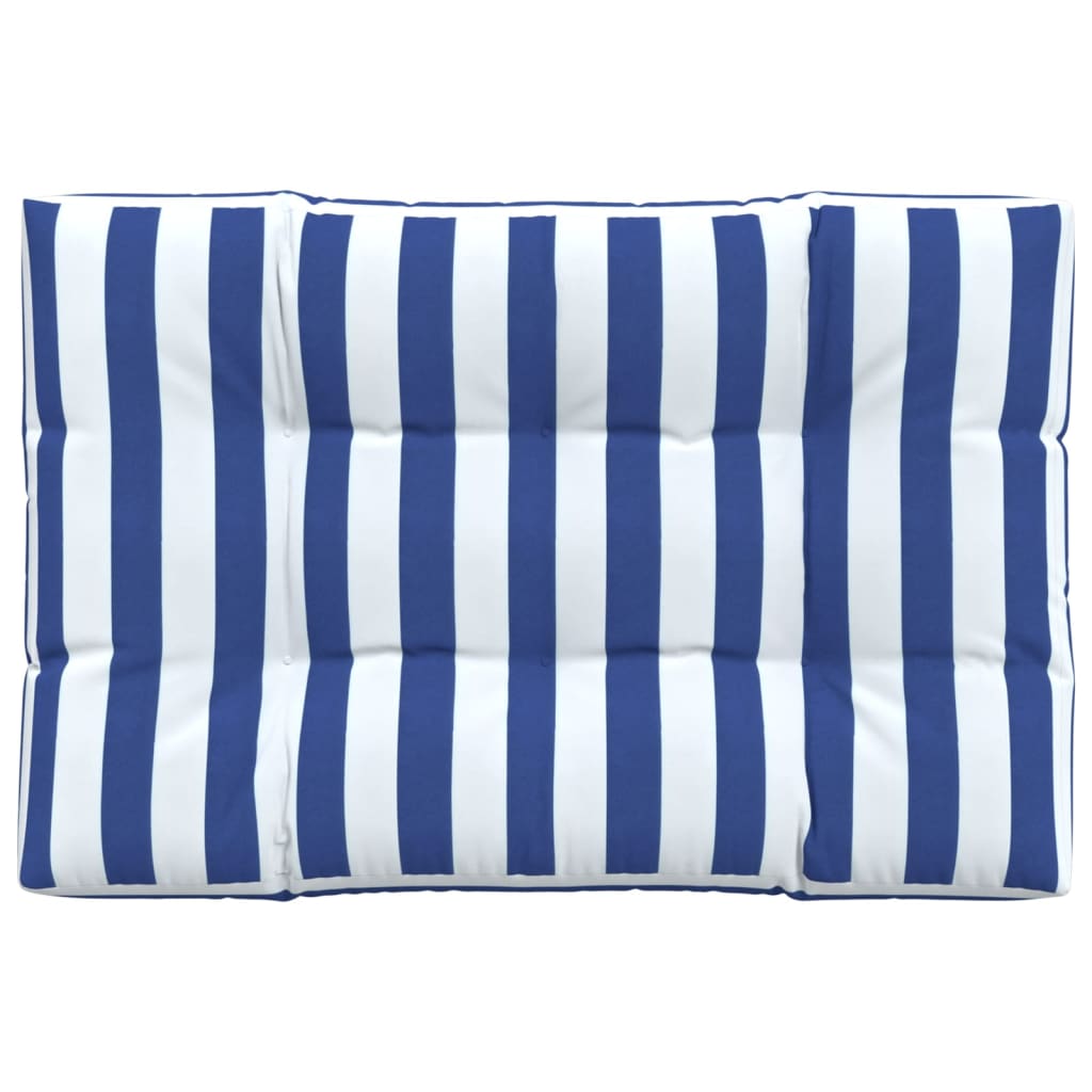 Vidaxl Pallet Cuscino a strisce 120x80x12 cm tessuto blu e bianco