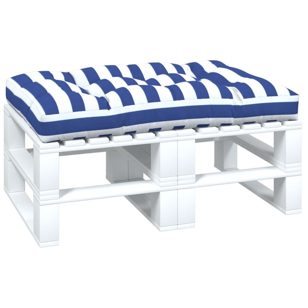 Vidaxl Pallet Cuscino a strisce 120x80x12 cm tessuto blu e bianco
