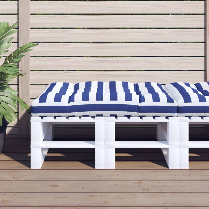 Vidaxl Pallet Cuscino a strisce 120x80x12 cm tessuto blu e bianco