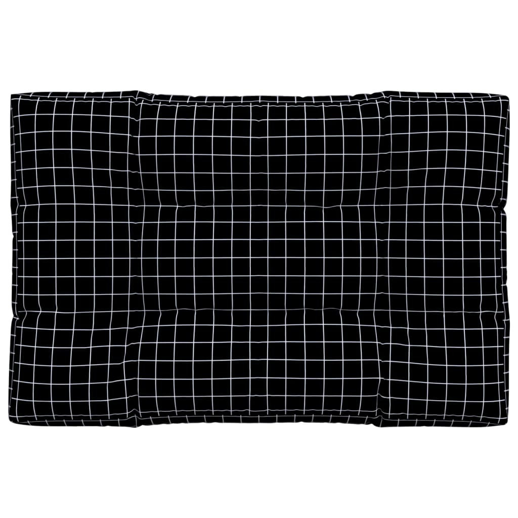 Vidaxl Patrón de verificador de cojines de paleta 120x80x12 CM tela negra