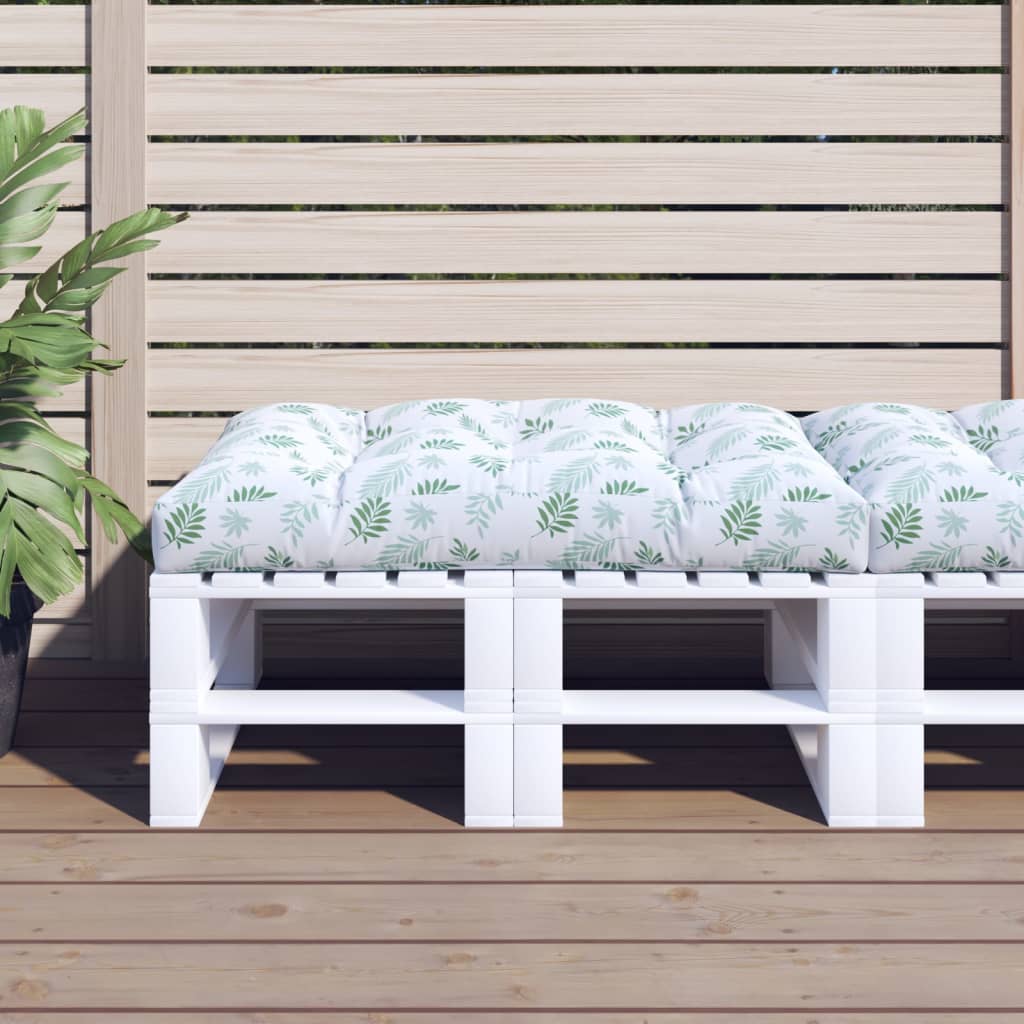 Vidaxl Pallet Cushion Leaf Pattern 120x80x12 cm tessuto
