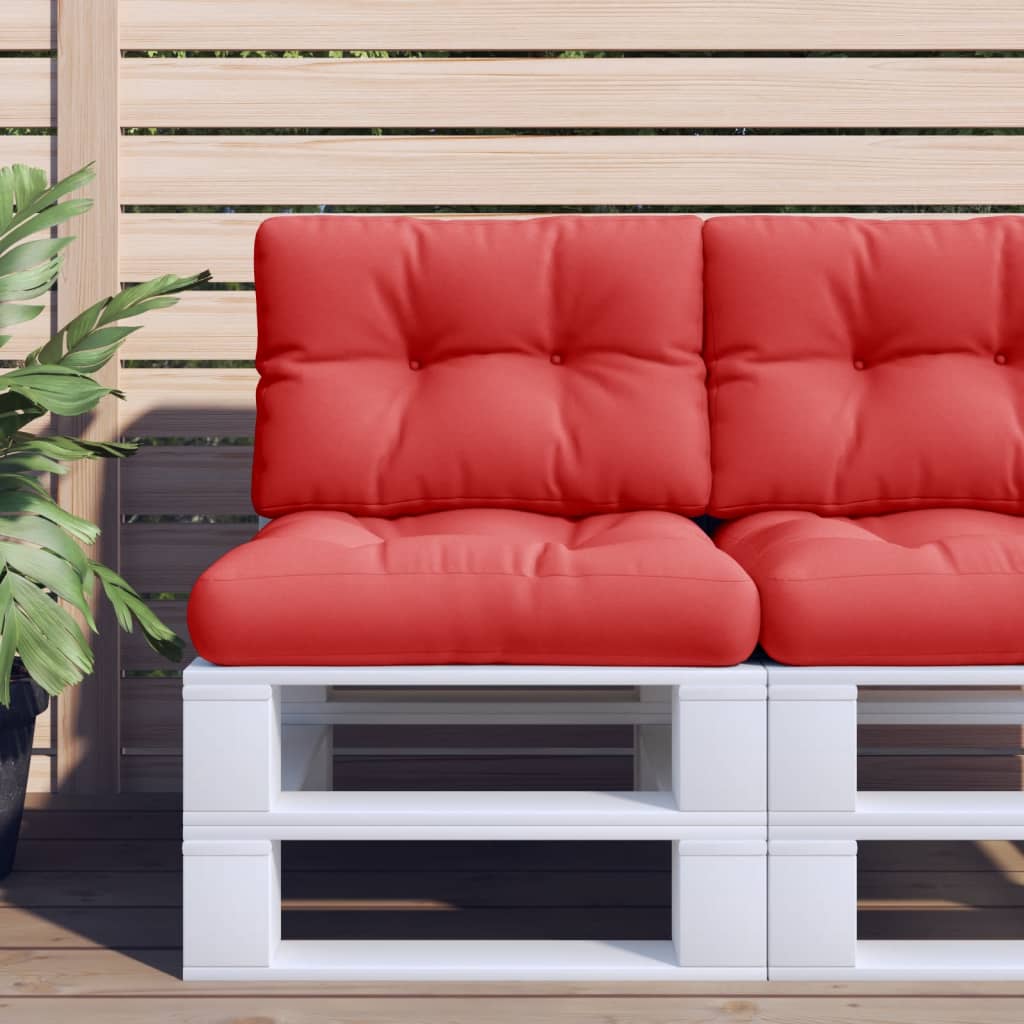 Vidaxl Pallet Cuscino 50x40x12 cm tessuto rosso