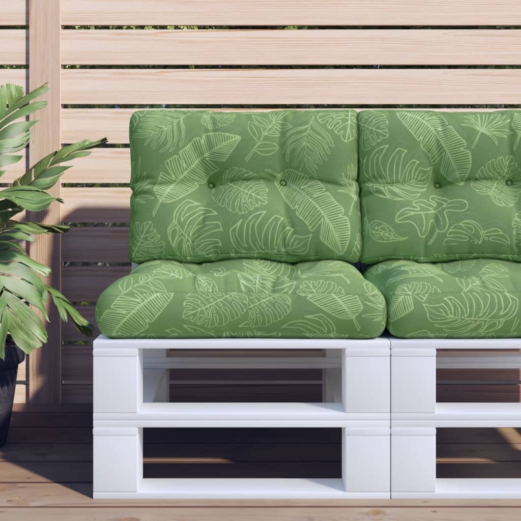 VidaXL cuscino per pallet motivo foglie 50x40x12 cm in tessuto