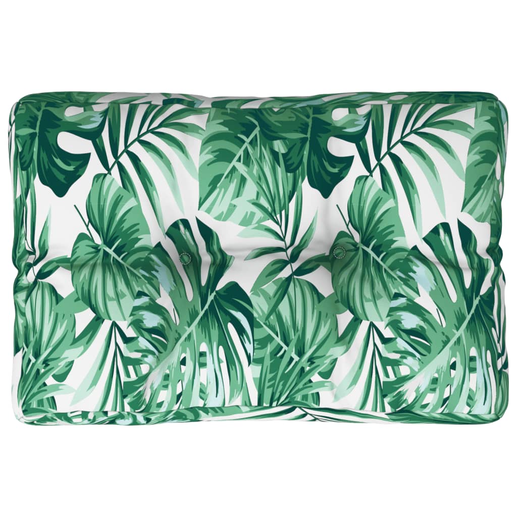 Vidaxl Pallet Cushion 60x40x12 CM Patrón de hoja de tela