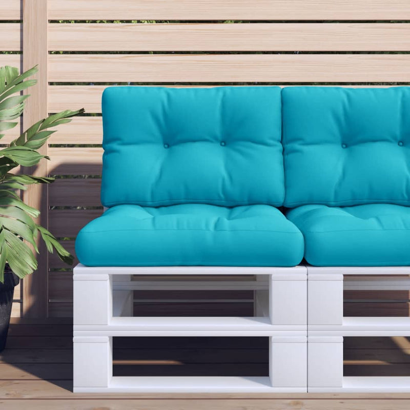 Vidaxl Pallet Bank Cushion 60x40x12 cm tessuto turchese