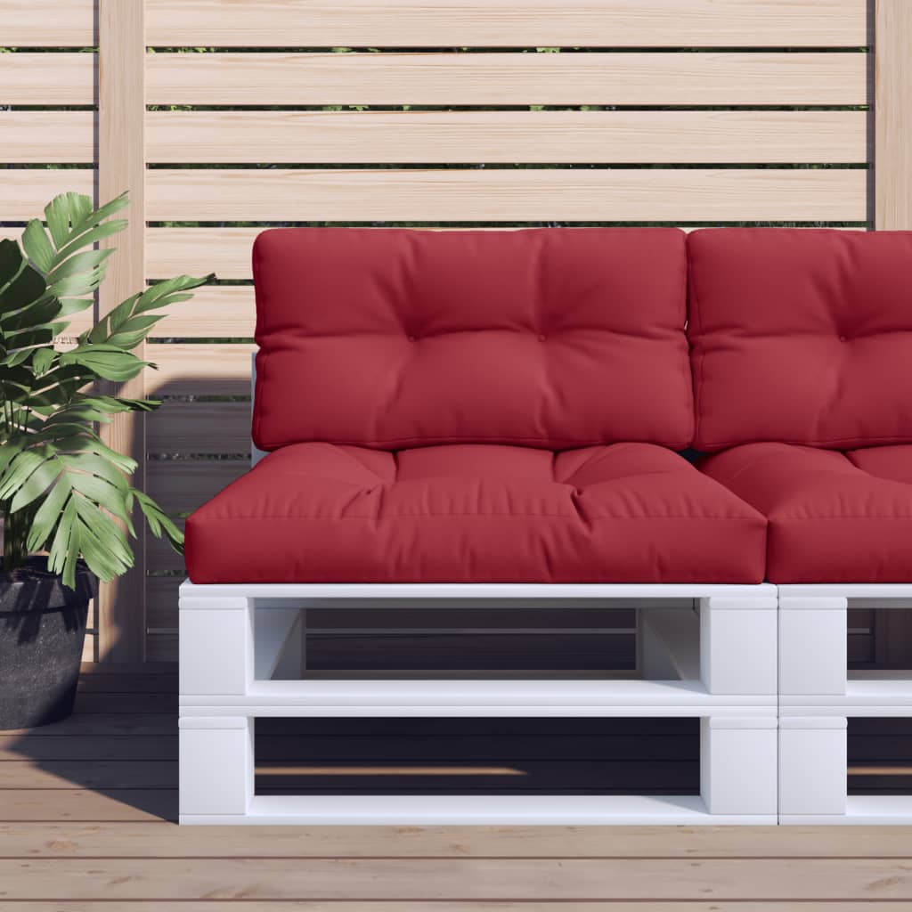 Vidaxl Pallet Cuscino 70x40x12 cm Vino in tessuto rosso