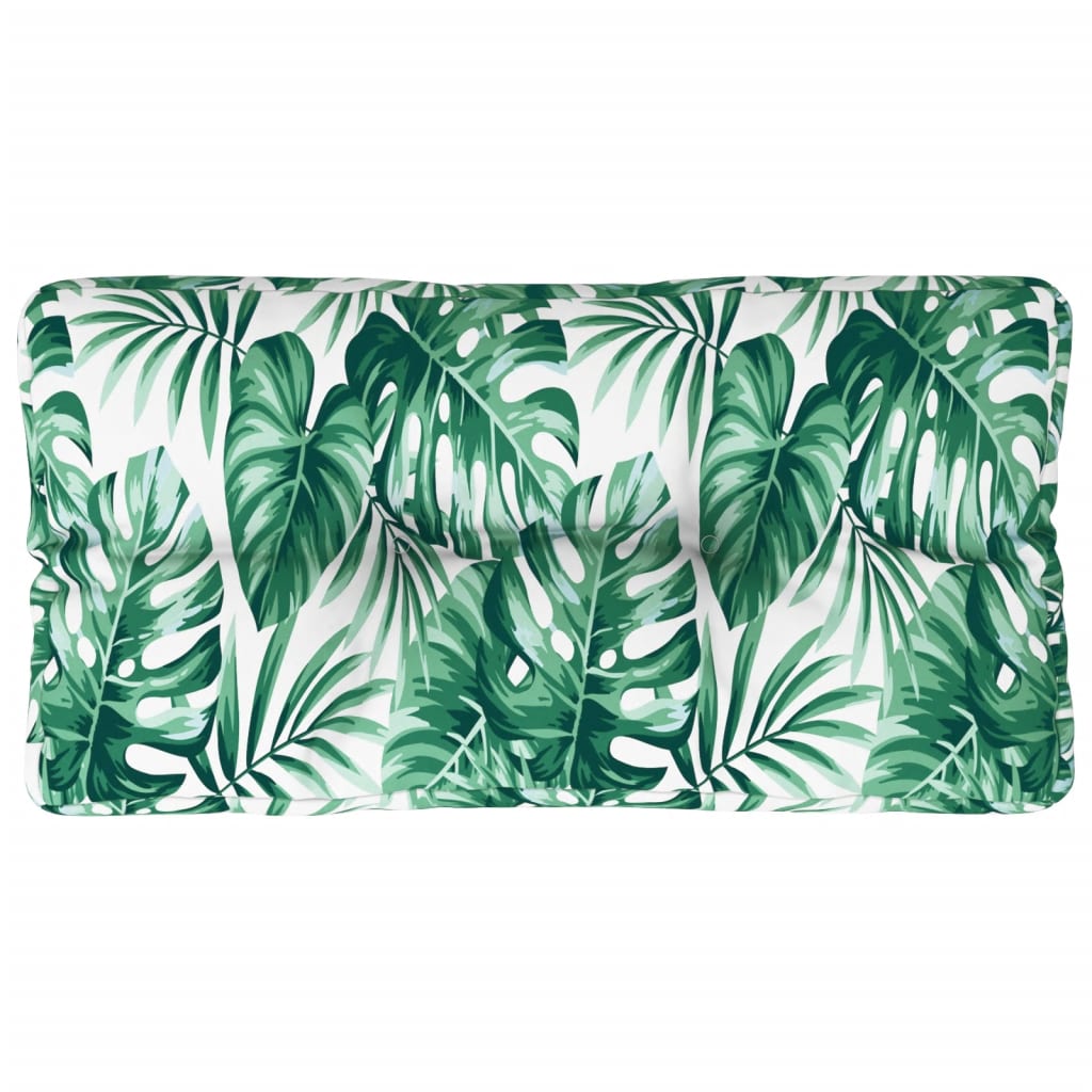 Vidaxl Pallet Cushion Leaf Pattern 70x40x12 cm tessuto