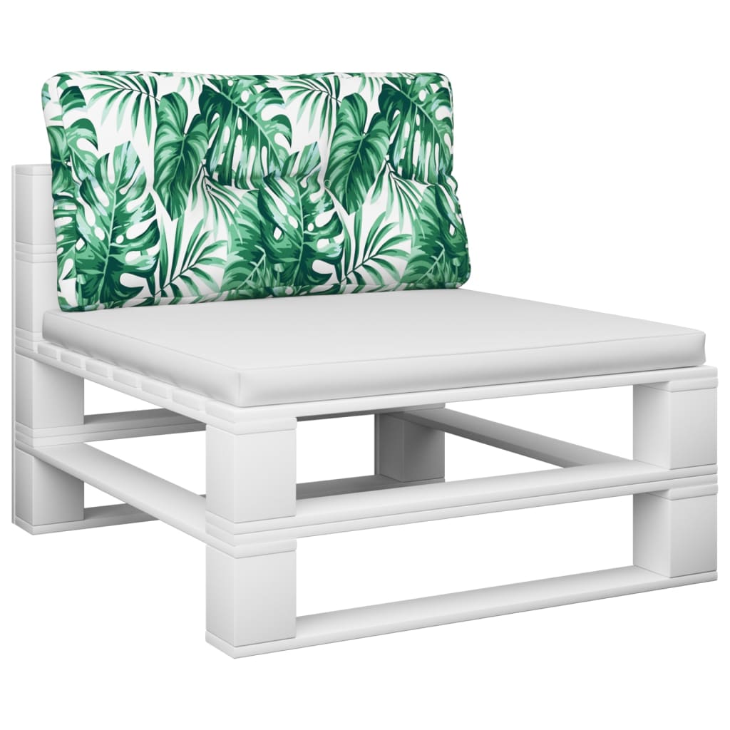 Vidaxl Pallet Cushion Leaf Pattern 70x40x12 cm tessuto
