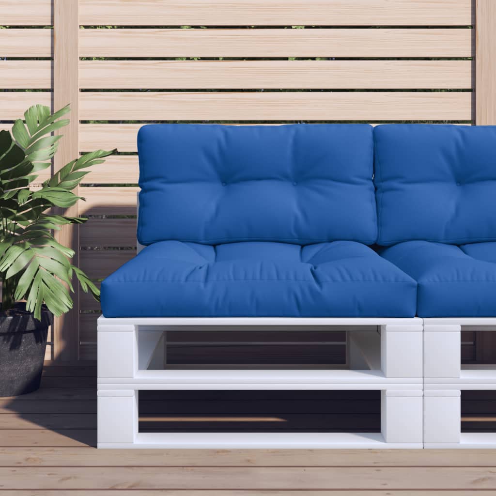 Cuscino per pallet VidaXL 80x40x12 cm tessuto blu reale