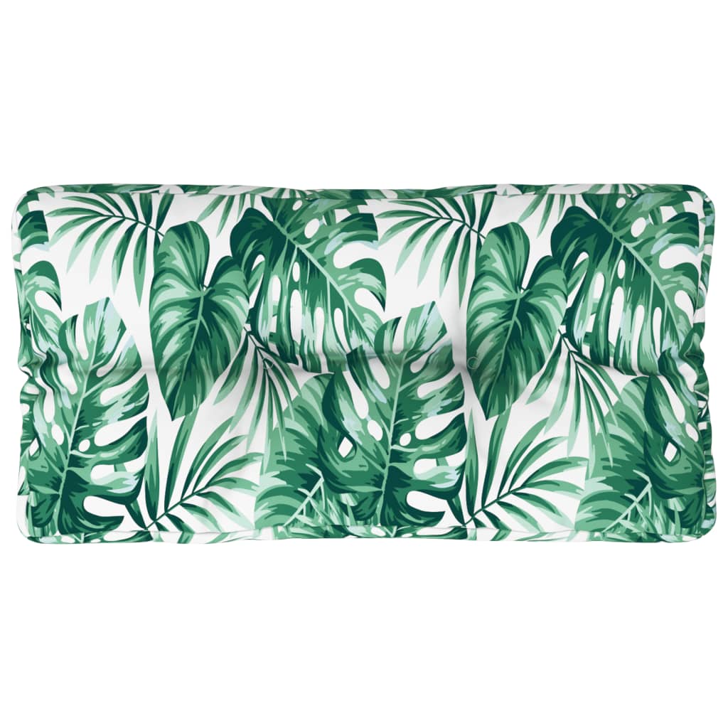 Vidaxl Pallet Cushion Leaf Pattern 80x40x12 cm tessuto