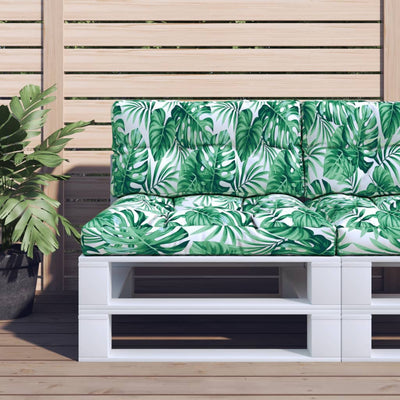 Patrón de hoja de cojín de paleta Vidaxl 80x40x12 CM tela