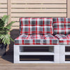 Vidaxl palletkussen ruitpatroon 80x40x12 cm stof ruitpatroon rood