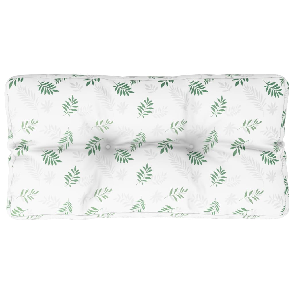 VidaXL cuscino per pallet motivo foglie 80x40x12 cm in tessuto