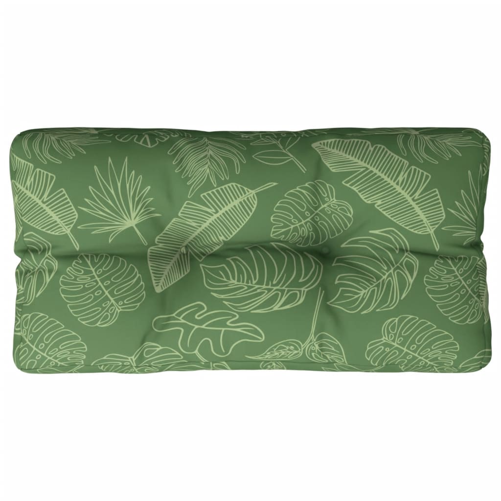 VidaXL cojín palet estampado hojas 80x40x12 cm tela