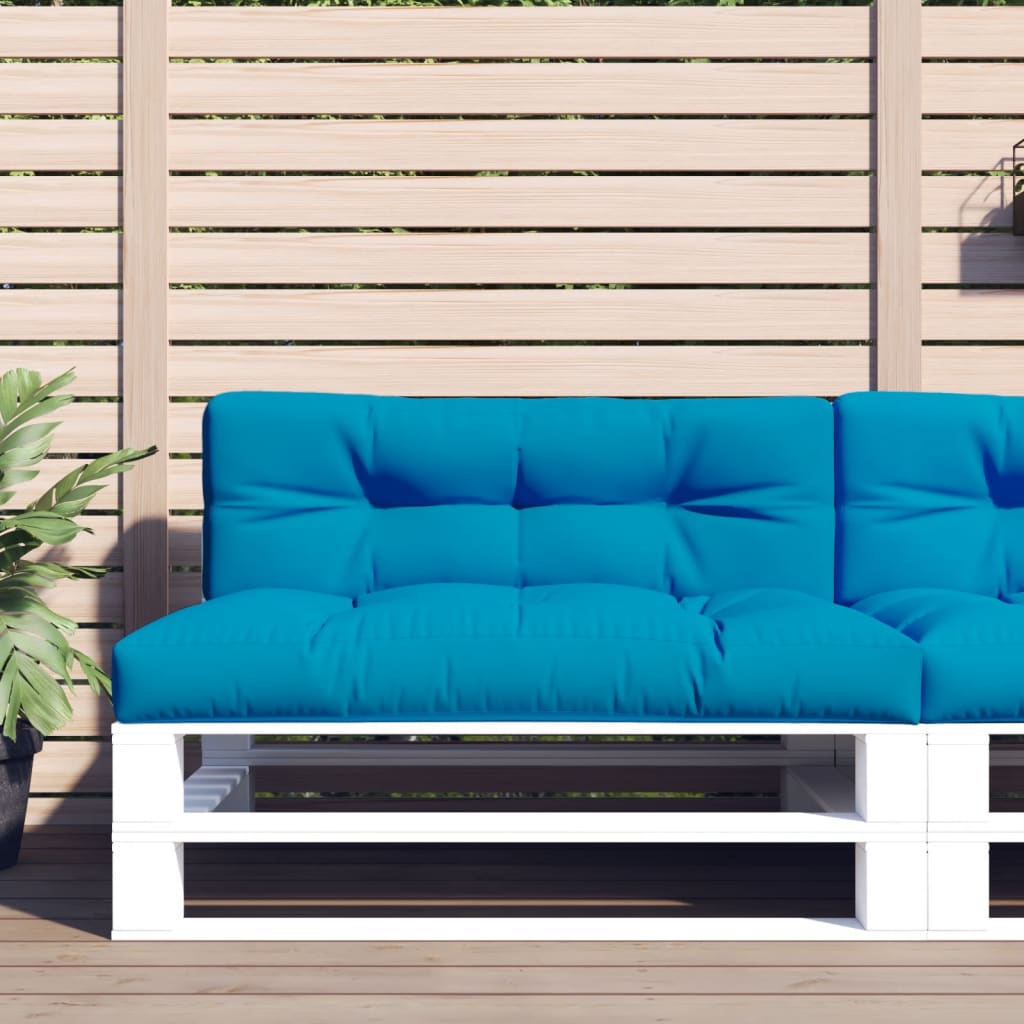Vidaxl Pallet Cuscino 120x40x12 cm tessuto azzurro