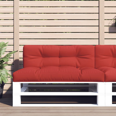 Cojín de palet Vidaxl 120x40x12 cm de tela roja