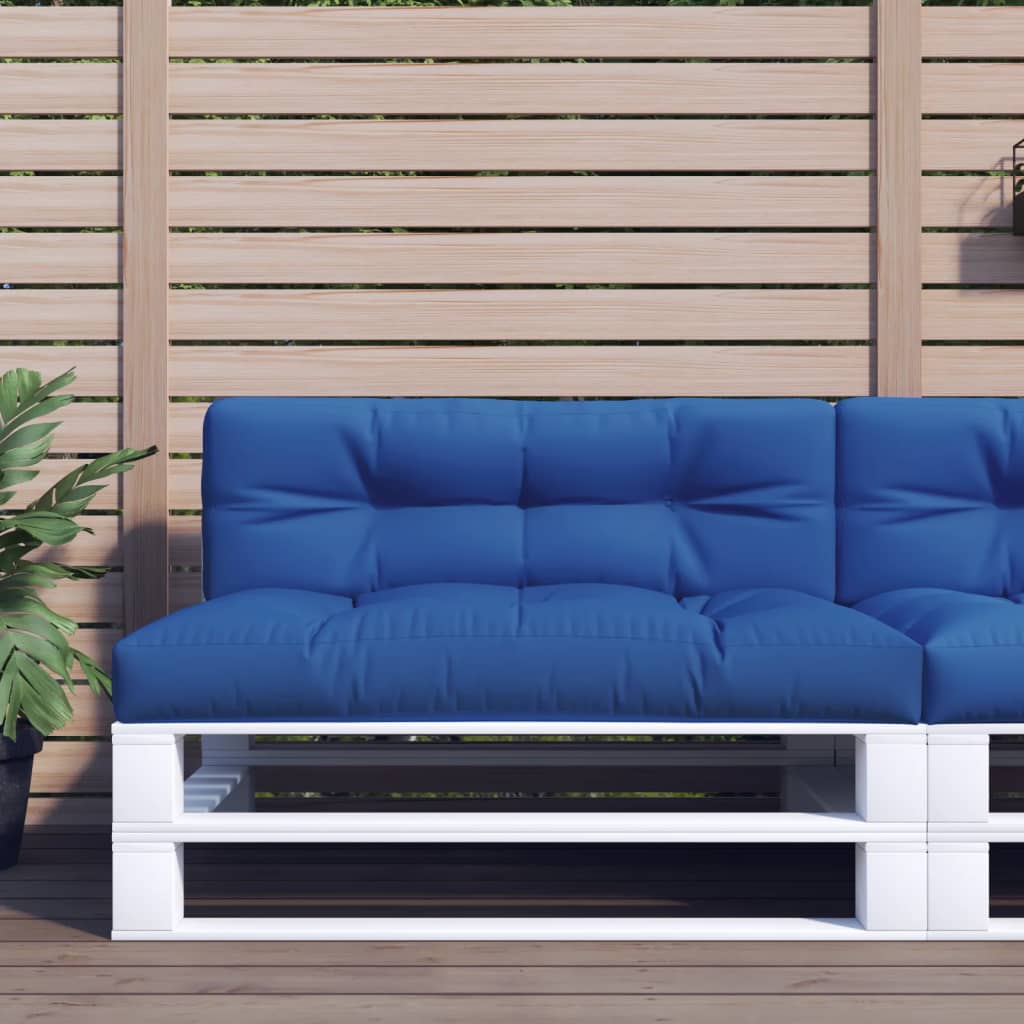 Vidaxl Pallet Cuscino 120x40x12 cm tessuto blu blu