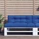 Vidaxl Pallet Cuscino 120x40x12 cm tessuto blu blu