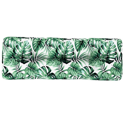 Vidaxl Pallet Cushion 120x40x12 CM Patrón de hoja de tela