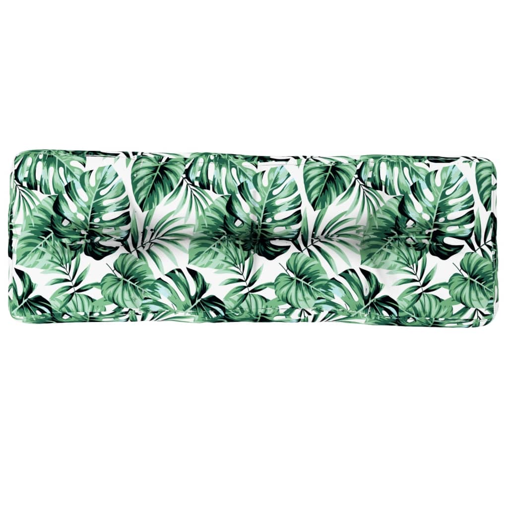 Vidaxl Pallet Cushion 120x40x12 CM Patrón de hoja de tela