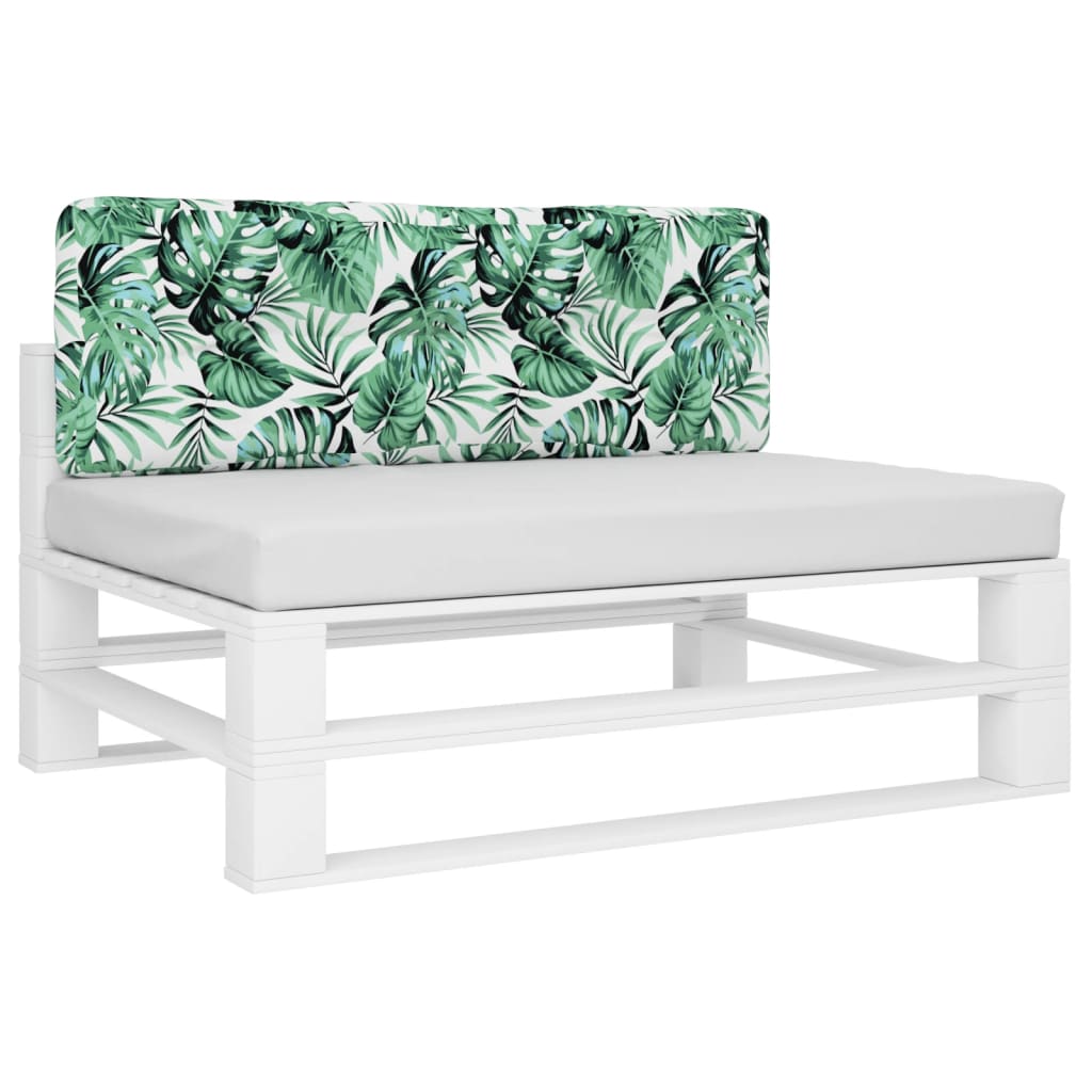 Vidaxl Pallet Cushion 120x40x12 CM Patrón de hoja de tela