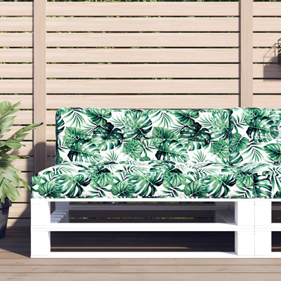 Vidaxl Pallet Cushion 120x40x12 CM Patrón de hoja de tela