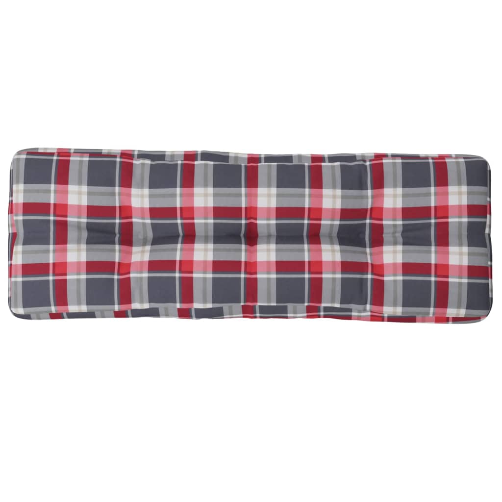 Vidaxl Pallet Cushion 120x40x12 Cm de tela patrón de diamante rojo