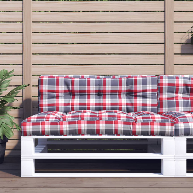 Vidaxl Pallet Cushion 120x40x12 Cm de tela patrón de diamante rojo