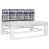 Vidaxl palletkussen 120x40x12 cm stof ruitpatroon grijs