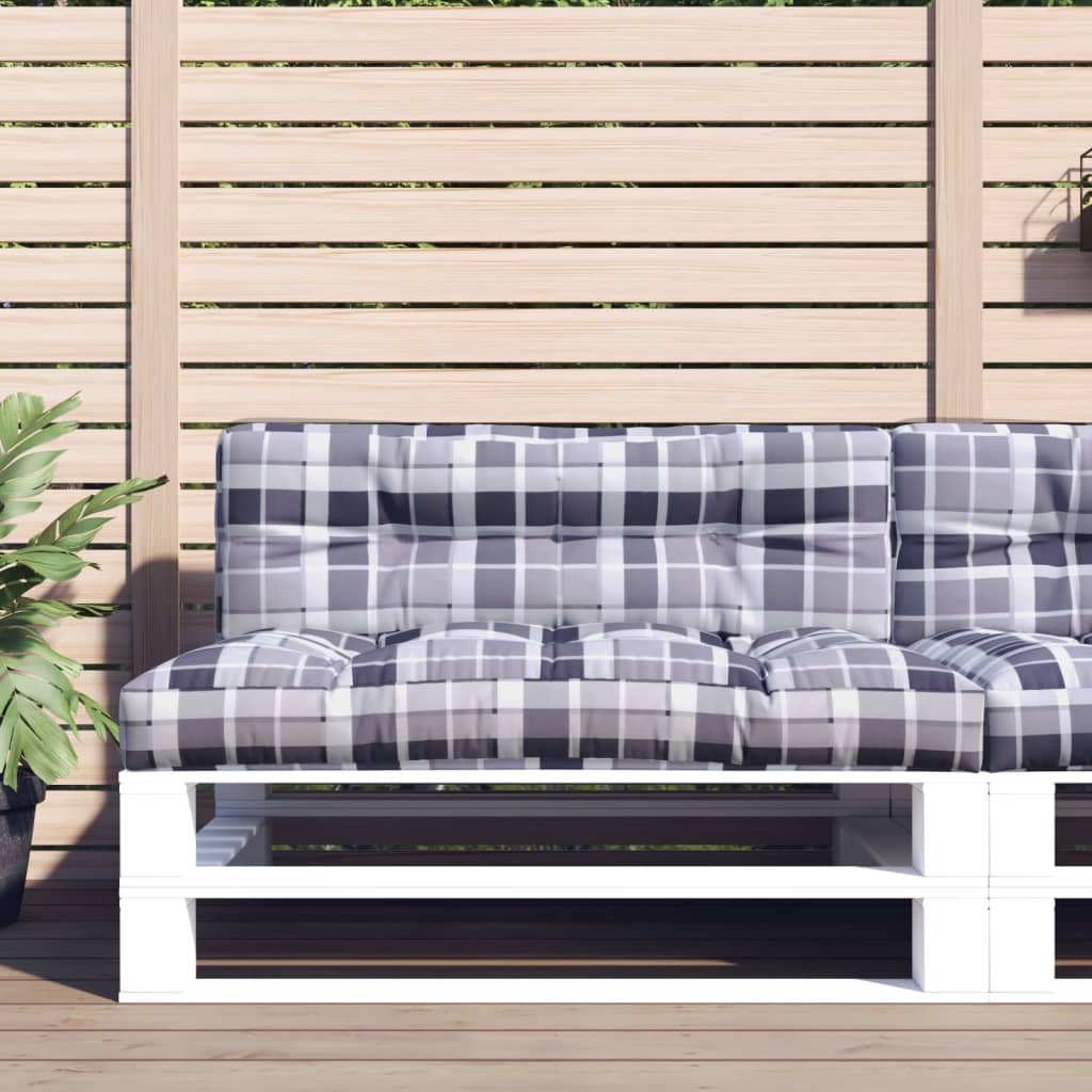 VidaXL cojín palet 120x40x12 cm tela rombos gris