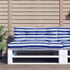 Vidaxl Pallet Cuscino 120x40x12 cm tessuto a strisce blu e bianco