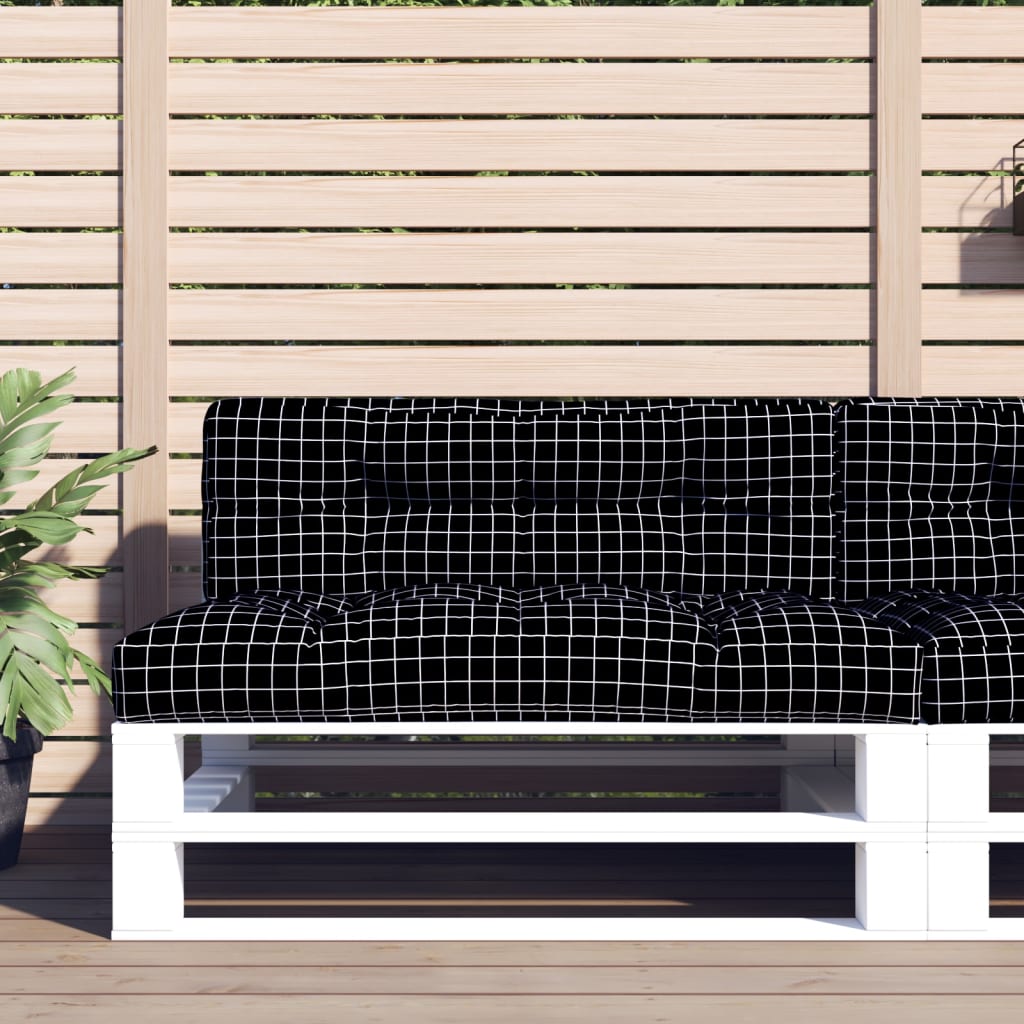 Vidaxl Pallet Banch Cushion 120x40x12 cm Tessuto di tessuto Modello nero