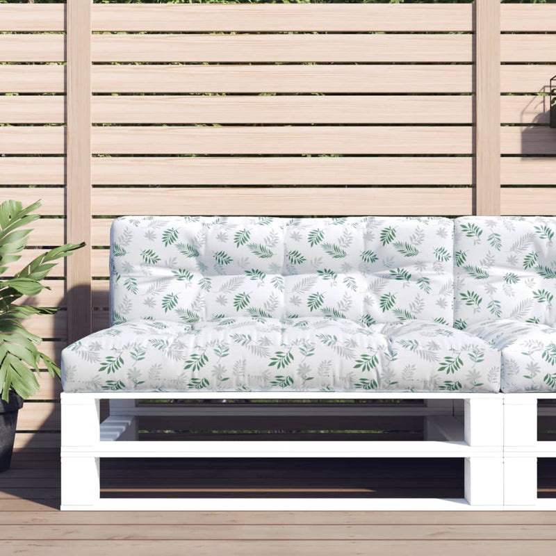 Cuscino Vidaxl Pallet 120x40x12 cm Modello fogliare in tessuto
