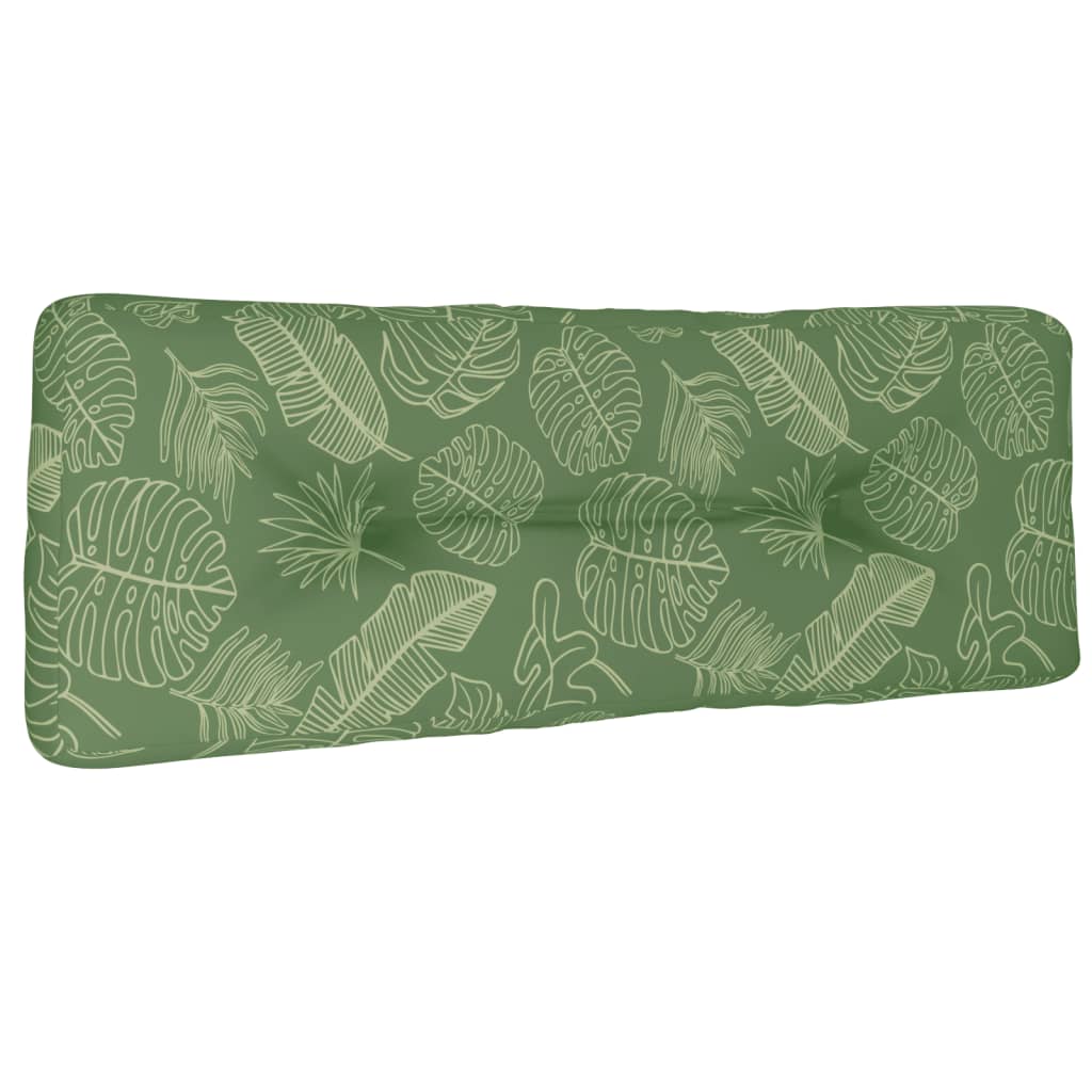 Cojín palé VidaXL 120x40x12 cm tela estampado hojas