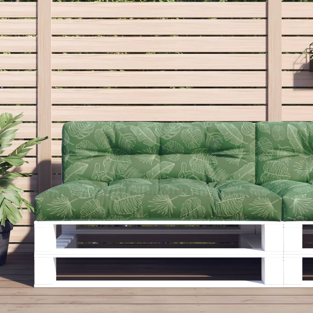 Cojín palé VidaXL 120x40x12 cm tela estampado hojas