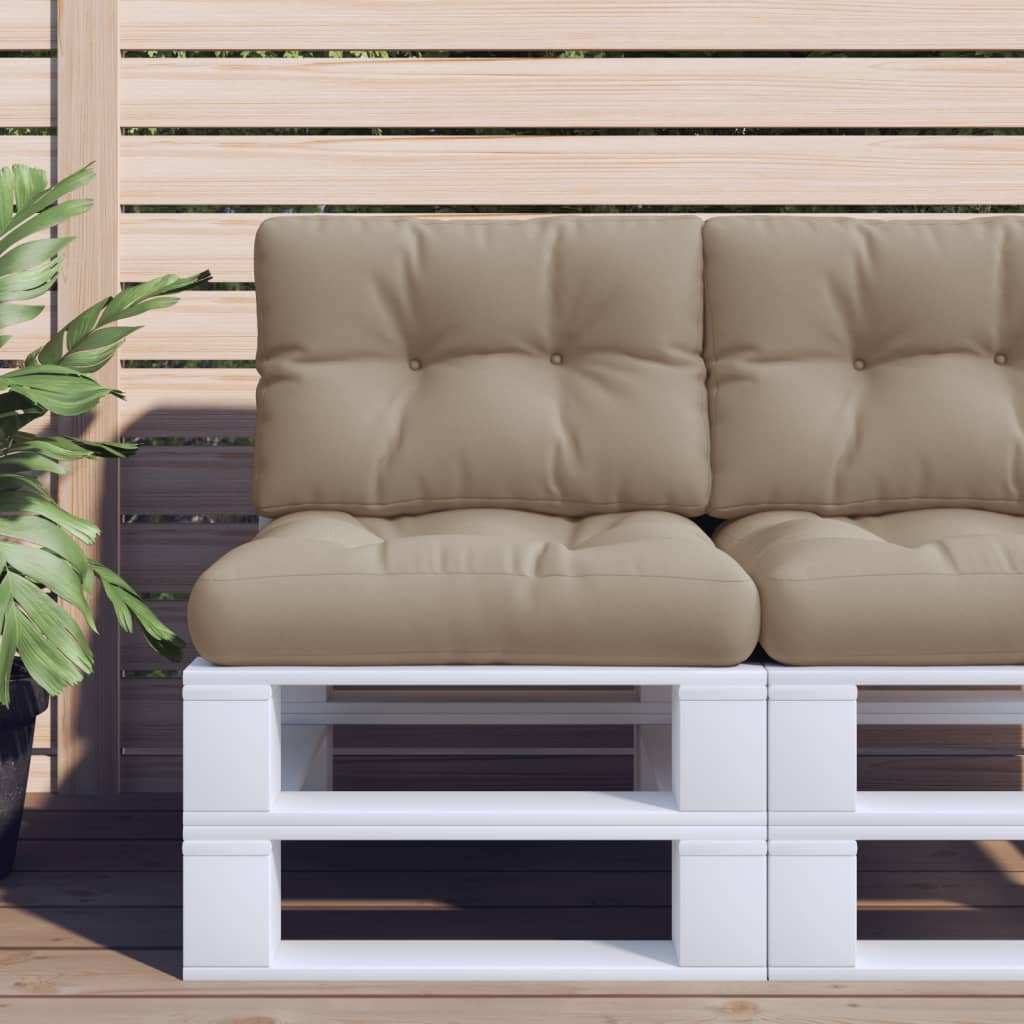 Cuscini da pallet Vidaxl 2 St tessuto taupe