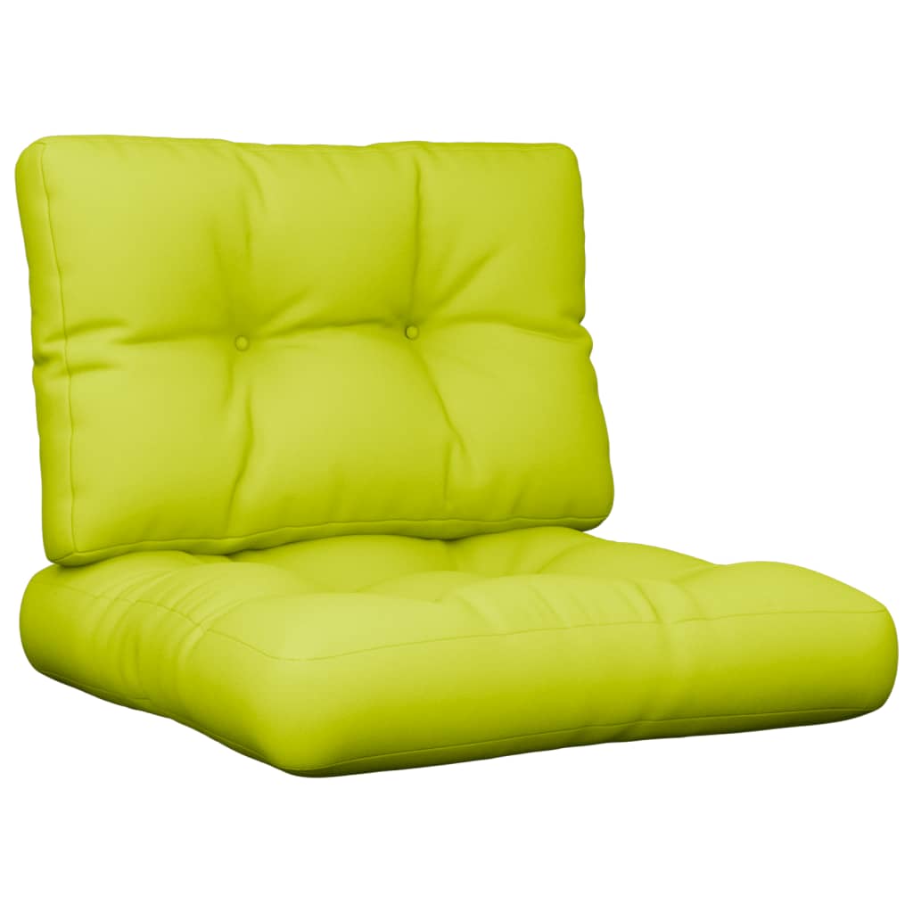 Vidaxl Pallet Cushions 2 St tessuto verde brillante
