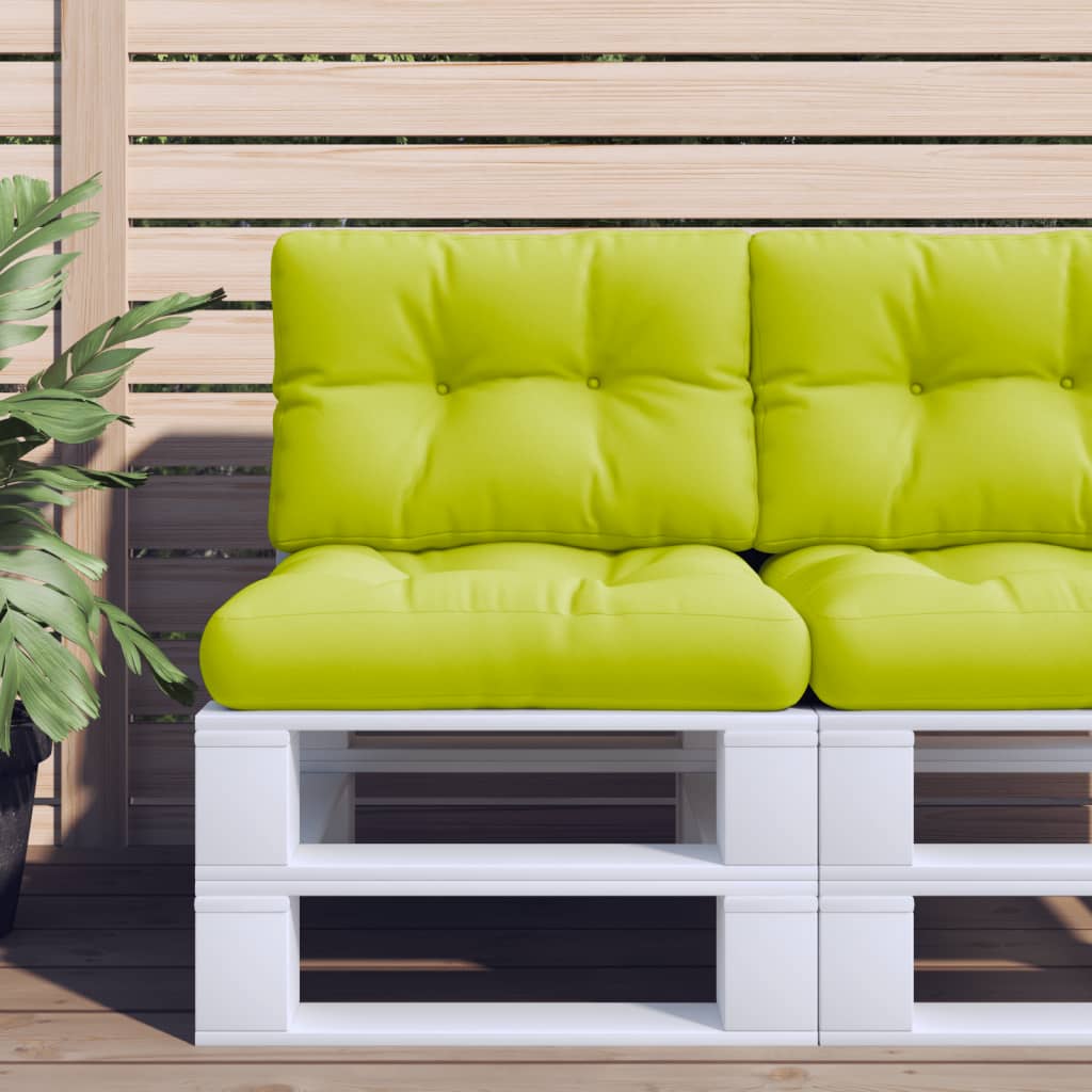 Vidaxl Pallet Cushions 2 St tessuto verde brillante