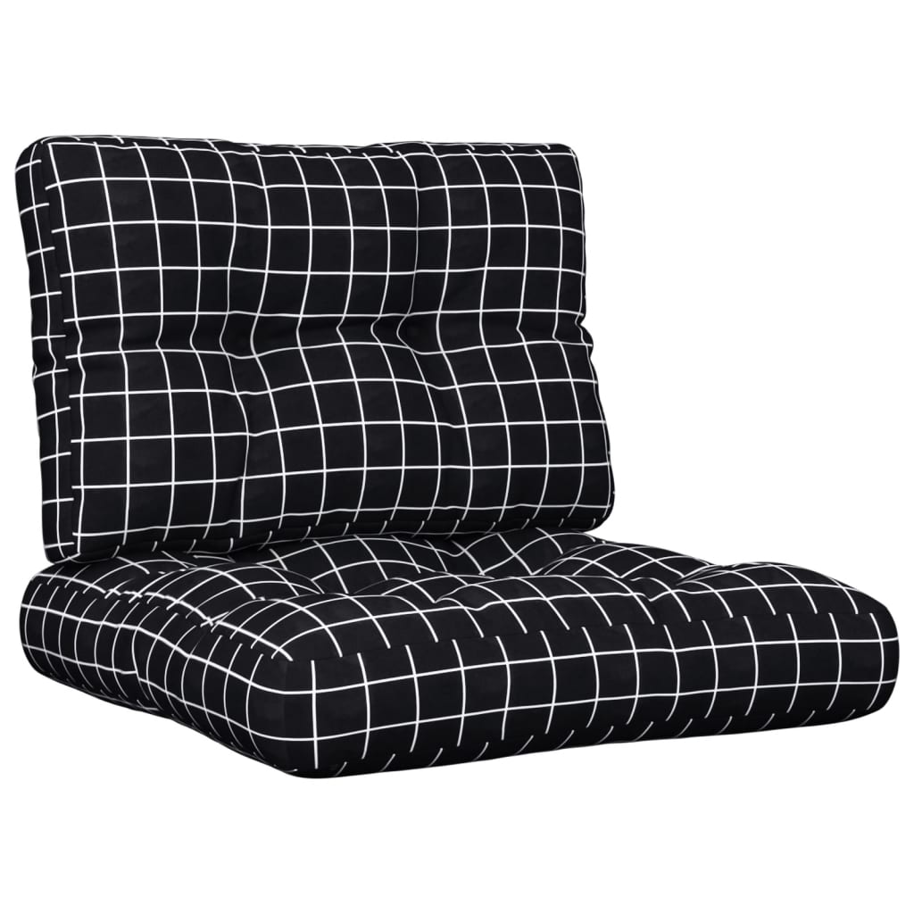 Cuscini da pallet Vidaxl 2 ST tessuto diamante nero