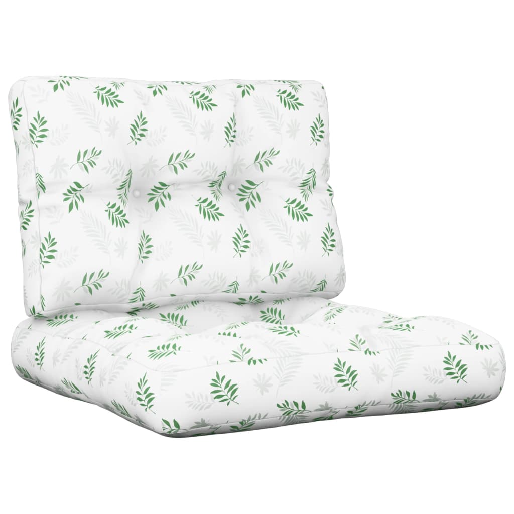VidaXL cojines palet 2uds tela estampado hojas