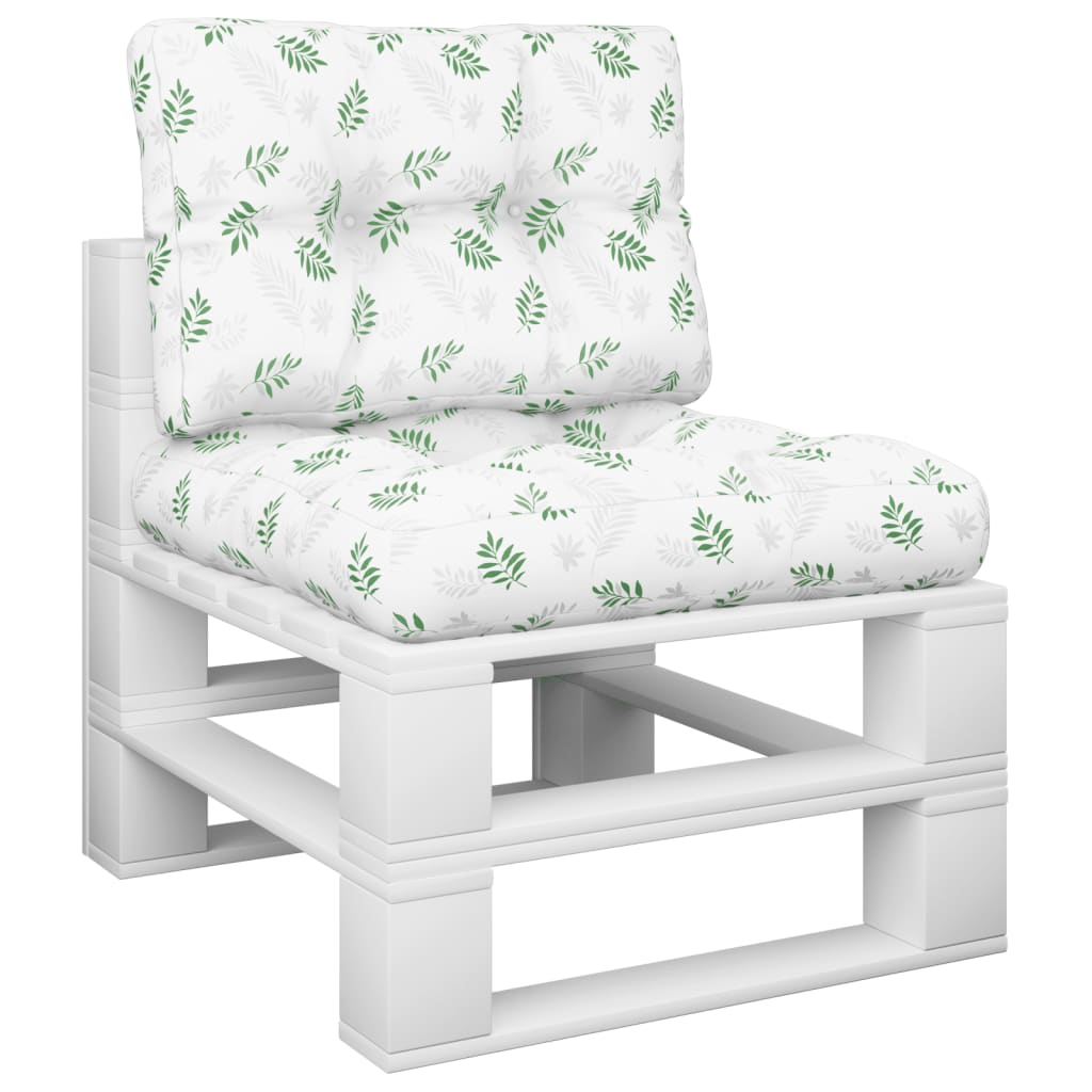 VidaXL cojines palet 2uds tela estampado hojas