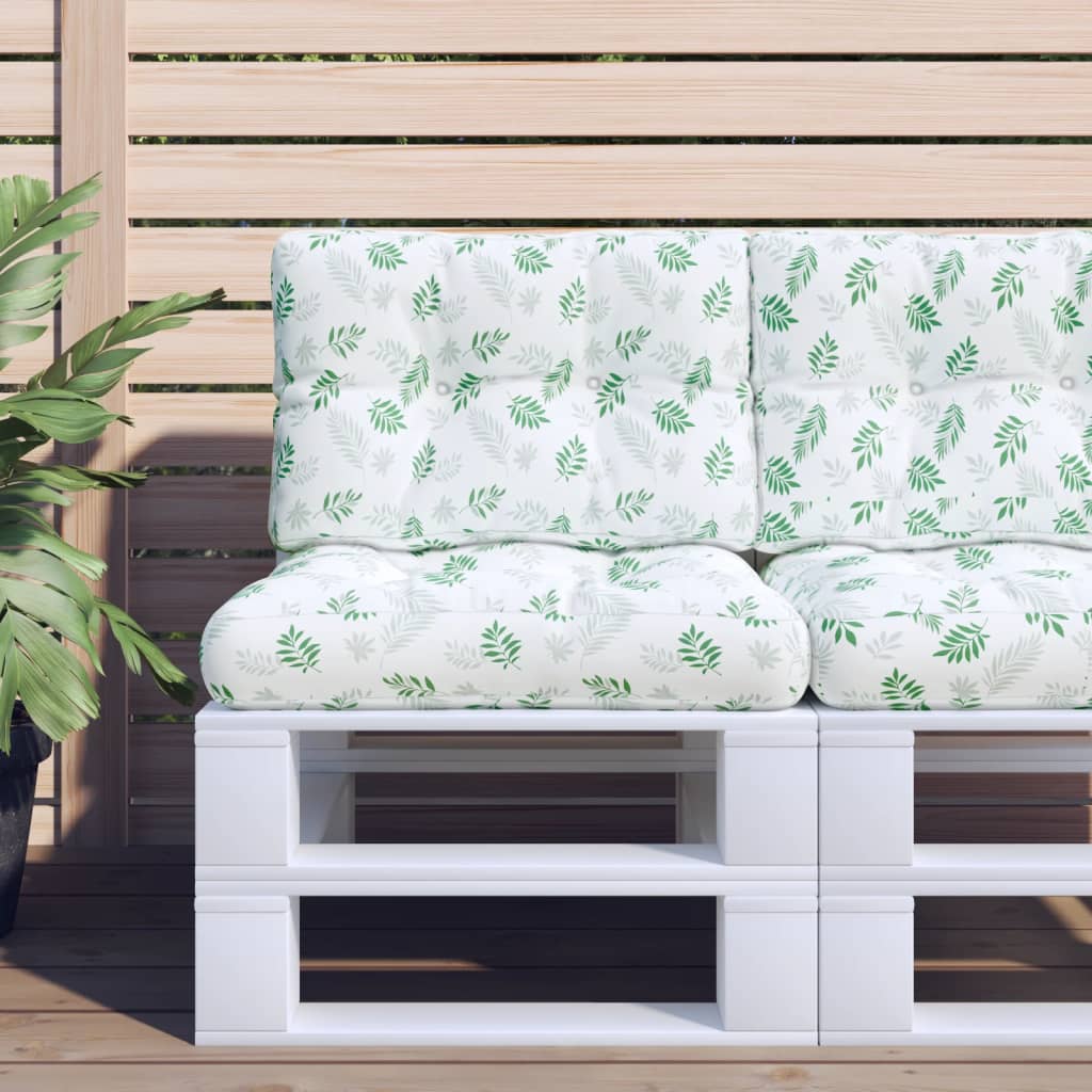 VidaXL cojines palet 2uds tela estampado hojas