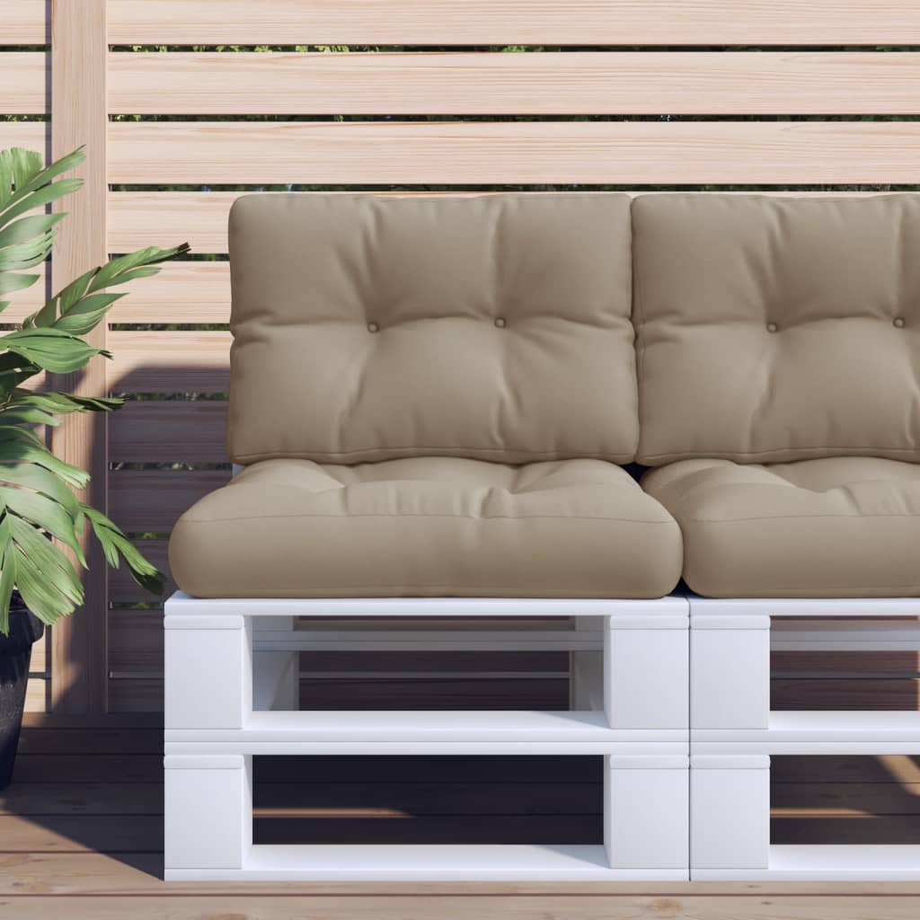 Cuscini da pallet Vidaxl 2 St tessuto taupe